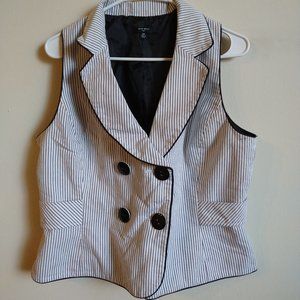 Women's Nine West Black and White Pinstriped Suit Vest Size 14